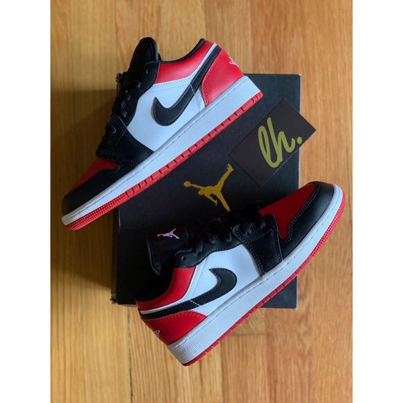 Size 4y Air Jordan 1 Low "Bred Toe" - Picture 5 of 5